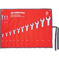 12-Point SAE Combination Wrench Set with Tool Roll, Combination, 14 Pieces, Imperial  AUW190 | TENAQUIP