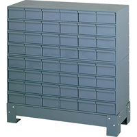 Industrial Drawer Cabinet With Base, 48 Drawers, 34-1/8" W x 12-1/4" D x 33-3/4" H, Grey  CA936 | TENAQUIP