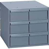 Industrial Drawer Cabinets, 6 Drawers, 11-3/4" W x 11-5/8" D x 10-7/8" H, Grey  CA938 | TENAQUIP