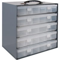 Compartment Box Cabinets, Steel, 5 Slots, 13-1/2" W x 9-1/8" D x 13-1/4" H, Grey  CB632 | TENAQUIP