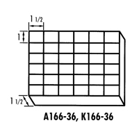 K-Resin Compartment Box, Plastic, 36 Slots, 6-9/16" W x 9-5/8" D x 1-1/2" H, Transparent  CB707 | TENAQUIP