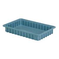 Divider Box<sup>®</sup> Containers, Polyethylene, 16.5" W x 10.9" D x 2.5" H, Light Blue  CC849 | TENAQUIP
