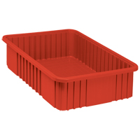 Divider Box<sup>®</sup> Containers, Plastic, 22.5" W x 17.5" D x 6" H, Red  CC940 | TENAQUIP