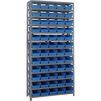Storage Shelf Unit with Bins, Steel, Boltless, 800 lbs. Capacity, 36" W x 76" H x 12" D RN869 | TENAQUIP