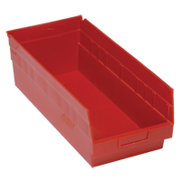 Store More™ Plastic Shelf Bins, 8-3/8" W x 6" H x 17-7/8" D, Red, 70 lbs. Capacity  CF232 | TENAQUIP