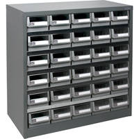 KPC-HD Heavy-Duty Parts Cabinet, Galvanized Steel, 30 Drawers, 34-3/5" x 15-7/10" x 34-3/5", Grey CF323 | TENAQUIP