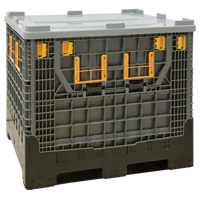 Collapsible Bulk Container, 47.2" L x 39.4" W x 39.4" H, Grey CF862 | TENAQUIP