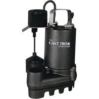 Cast Iron Submersible Sump Pump with Vertical Float Switch, 67 GPM, 33 V, 5 A, 1/3 HP DC863 | TENAQUIP