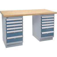 Pre-Designed Workbench, Dual Drawers, 2500 lbs. Cap., 60" W x 24" D, 34" H FG416 | TENAQUIP