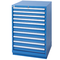Drawer Cabinets, 10 Drawers, 28-1/4" W x 28-1/2" D x 41-3/4" H, Bright blue  FI131 | TENAQUIP