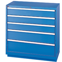 Drawer Cabinets, 5 Drawers, 40-1/4" W x 22-1/2" D x 41-3/4" H, Bright blue  FI133 | TENAQUIP