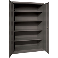 Deep Hi-Boy Storage Cabinet, Steel, 4 Shelves, 72" H x 36" W x 24" D, Charcoal  FJ884 | TENAQUIP