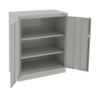 Counter High Cabinet, Steel, 2 Shelves, 42" H x 36" W x 18" D, Light Grey  FL643 | TENAQUIP