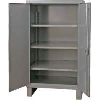 Extra Heavy-Duty Cabinet, Steel, 3 Shelves, 66" H x 48" W x 24" D, Grey  FM013 | TENAQUIP