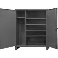 Extra Heavy-Duty Wardrobe Cabinet, Steel, 60" W x 24" D x 78" H, Grey  FM020 | TENAQUIP