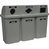 Recycling Containers Bullseye™, Curbside, Plastic, 3 x 114L/90 US Gal.  JC993 | TENAQUIP