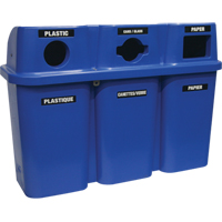 Recycling Containers Bullseye™, Curbside, Plastic, 3 x 114L/90 US Gal.  JC994 | TENAQUIP