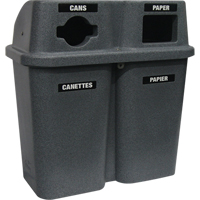 Recycling Containers Bullseye™, Curbside, Plastic, 2 x 114L/60 US gal.  JC995 | TENAQUIP