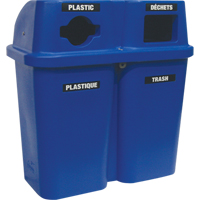 Recycling Containers Bullseye™, Curbside, Plastic, 2 x 114L/60 US gal.  JC997 | TENAQUIP
