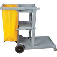 Janitor Cart, 44" x 20" x 38", Plastic, Grey JN515 | TENAQUIP