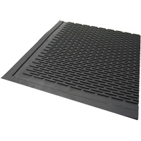 Outdoor Mat, Rubber, Scraper Type, Solid Pattern, 3' x 5', Black  JP681 | TENAQUIP