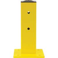 Single Guard Rail Post, Steel, 5" L x 17" H, Safety Yellow KI246 | TENAQUIP