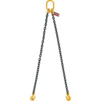 Chain Slings, 80 Chain, Double Legs, Oblong & Slip Hooks, 5/8" x 10'  LT567 | TENAQUIP