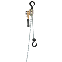 Heavy Duty Gold Series Lever Chain Hoist, 10' Lift, 500 lbs. (0.25 tons) Capacity, Alloy Steel Chain  LU618 | TENAQUIP