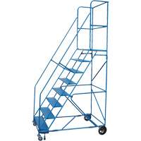 Rolling Step Ladder with Locking Step and Spring-Loaded Front Casters, 8 Steps, 30" Step Width, 72" Platform Height, Steel MA622 | TENAQUIP