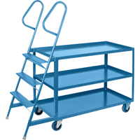 Stock Picking Carts, Steel, 24" W x 64" D, 3 Shelves, 1200 lbs. Capacity MB507 | TENAQUIP