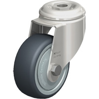 Stainless Steel Thermoplastic Elastomer Caster, Swivel, 3-1/8" (79.5 mm) Dia., 220 lbs. (100 kg.) Capacity  MO680 | TENAQUIP