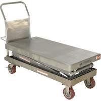 Manual Hydraulic Scissor Lift Table, 47-1/2" L x 24" W, Partial Stainless Steel, 1500 lbs. Capacity  MO866 | TENAQUIP