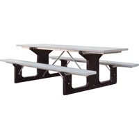 Recycled Plastic Picnic Tables, 6' L x 61-1/2" W, Grey  ND426 | TENAQUIP