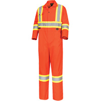 High-Visibility Safety Coveralls, 40, High Visibility Orange, CSA Z96 Class 3 - Level 2  NIT367 | TENAQUIP