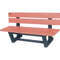 Outdoor Park Benches, Recycled Plastic, 72" L x 23-3/16" W x 29-13/16" H, Redwood  NJ033 | TENAQUIP