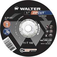 Zipcut™ High Performing Cut-Off Wheel, 9" x 5/64", 7/8" Arbor, Type 27, Aluminum Oxide, 6600 RPM  NS770 | TENAQUIP