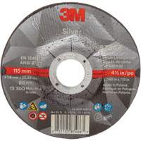 Silver Cut-Off Wheel, 4-1/2" x 0.045", 7/8" Arbor, Type 27, Ceramic, 13300 RPM  NV207 | TENAQUIP