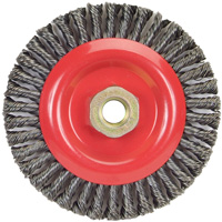 Stringer Bead Knot Wire Brush For Angle Grinders, 5" Dia., 0.02" Fill, 5/8"-11 Arbor, Steel  NZ805 | TENAQUIP