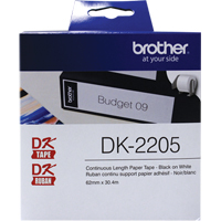 Ruban d'étiquettes à longueur continue de série DK, Papier, Noir sur blanc, Largeur de 2-1/2"  ON761 | TENAQUIP