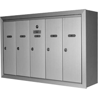 Single Deck Mailboxes, Wall -Mounted, 16" x 5-1/2", 8 Doors, Aluminum  OP357 | TENAQUIP