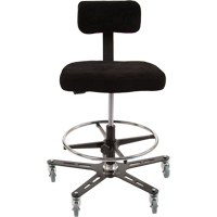 TF180 Welding Grade Ergonomic Chair, Suede, Black, 300 lbs. Capacity  OP492 | TENAQUIP