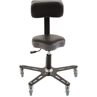 SF150™ Industrial Grade Ergonomic Chair, Mobile, Adjustable, 18" - 23", Vinyl Seat, Black/Grey  OP500 | TENAQUIP