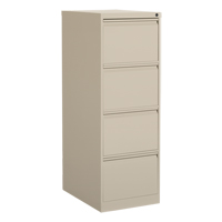 Vertical Filing Cabinet, Steel, 4 Drawers, 18-1/7" W x 25" D x 52" H, Beige  OP923 | TENAQUIP