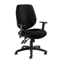 Six 31 Operator Chair, Fabric, Black, 250 lbs. Capacity  OP926 | TENAQUIP