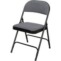 Deluxe Fabric Padded Folding Chair, Steel, Grey, 300 lbs. Weight Capacity OR434 | TENAQUIP