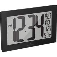 Self-Setting & Self-Adjusting Wall Clock with Stand, Digital, Battery Operated, Black  OR493 | TENAQUIP