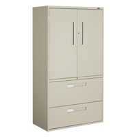 Multi-Stor Cabinet, Steel, 3 Shelves, 65-1/4" H x 36" W x 18" D, Beige  OTE785 | TENAQUIP