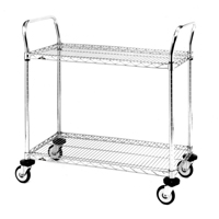 Standard-Duty Utility Cart With Wire Shelves, Chrome Plated, 24" x 39" x 36", 375 lbs. Capacity  RG101 | TENAQUIP