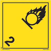 Étiquettes d'expédition TMD gaz oxidant, 4" lo x 4" la, Noir sur jaune  SAG859 | TENAQUIP