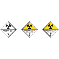 Étiquettes d'expédition pour matières radioactives de catégorie 1, 4" lo x 4" la, Noir sur blanc  SAG876 | TENAQUIP